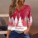 thumbnail image 1 of Fiudx Ofertas Del Día Blusa de Manga 3/4 Corta Estampada a La Moda para Mujer, Blusa Informal con Cuello Redondo, 1 of 5