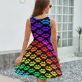 thumbnail image 6 of Rainbow Dog Paw Women's Tank Dress V Neck Sleeveless Summer Sundress, 6 of 7