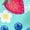Strawberries-Blue Print, variant on chaqlin Watermelon Love Print Girls' Summer Shorts Set Round Neck Tank Top Graphic Tee and Shorts with Pockets Comfortable Sport Workout Outfits