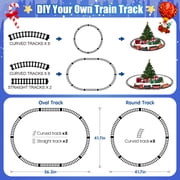 Flooyes Train Set for Boys Girls, Classic Train Toys with Smoke, Light & Sound,Under the Christmas Tree Toy Train Set, Christmas Birthday Gift for Kids 3+ Years Old