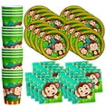 thumbnail image 2 of Monkey Birthday Party Supplies - Jungle Animal Party Supplies - Zoo Animal Party Supplies | Tableware Set Includes Plates, Napkins and Cups | Kit for 16, 2 of 3