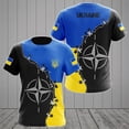 thumbnail image 1 of Camiseta con bandera de Ucrania para hombre, Jersey de manga corta de camuflaje del ejército ucraniano, ropa de calle con cuello redondo de gran tamaño, Verano, 1 of 4