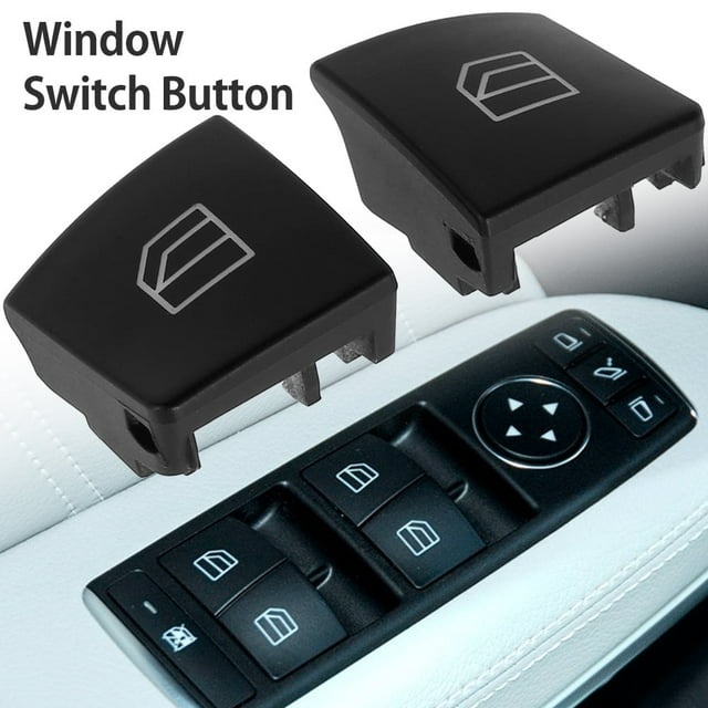 OUSITAID 2Pcs Window Switch Button Cover for C-Class (W204) 2008-2012/ E-Class (W212) 2010-2012