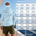 thumbnail image 6 of SEANATIVE Men's Hooded Fishing Shirt Sun Protection Full Coverage Running Fishing Hoodie UV Protection Long Sleeve Hiking Clothes with Mesh Face Mask, 3XL, Dolphin Sea Turtle Coral Blue, 6 of 7