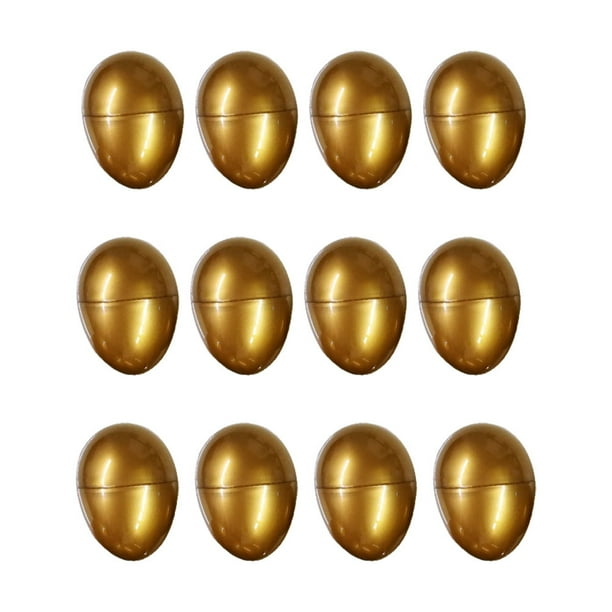 12 piezas de juguetes decorativos de cáscara de huevo huevos de pascua de pascua empacando cáscaras de huevo (doradas)