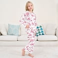 thumbnail image 6 of Fluffy Pajamas Set Fuzzy Winter Warm Pj Sets Pullover Tops and Long Pants Pink Roses and Bows Large, 6 of 8