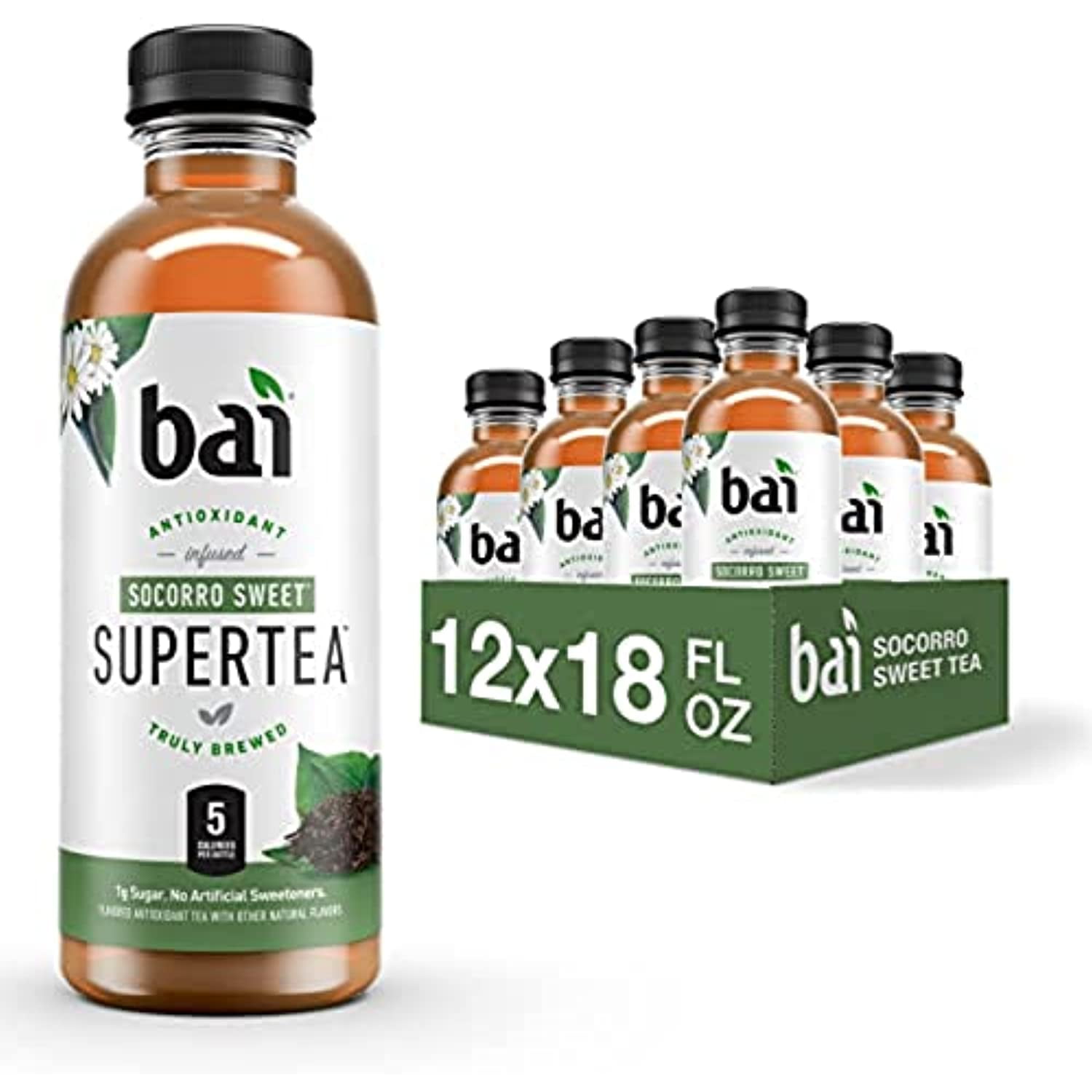 Bai Iced Tea, Socorro Sweet, Antioxidant Infused Supertea, Crafted With