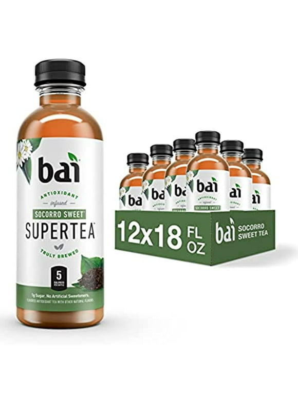 Bai Iced Tea, Socorro Sweet, Antioxidant Infused Supertea, Crafted With Real Tea (Black Tea, White Tea), 18 Fluid Ounce Bottles, 12 Count (Pack Of 1)