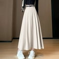 thumbnail image 7 of Abomasnow Maxi Skirts for Women Hight Wasited A Line Pleated Long Skirts with Belted Fall Winter Skirts S-XL, 7 of 7
