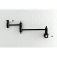 thumbnail image 2 of Kingston Brass KS3100BPL Bel-Air Wall Mount Pot Filler Kitchen Faucet, Matte Black, 2 of 5