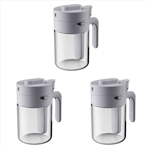 3X Organizador de Condimentos y , Soporte para 2 en 1, Tarro de Desmontable con Cuchara Gris