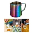 thumbnail image 4 of Jarra de espuma de material acero inoxidable a prueba Latte Art jarra herramienta taza de espuma de Barista a prueba de 350ml con Macarena Jarra para espumar leche, 4 of 7