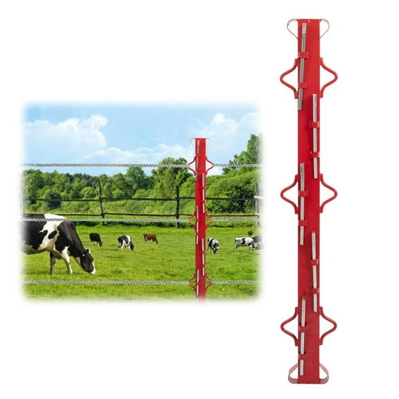 4ft Woven Wire Fence Stretcher Bar, Chain Link Fence Stretcher, Steel Protection Fence Post for Outdoor Farms Yards (4ft - incl/5 Wedges)