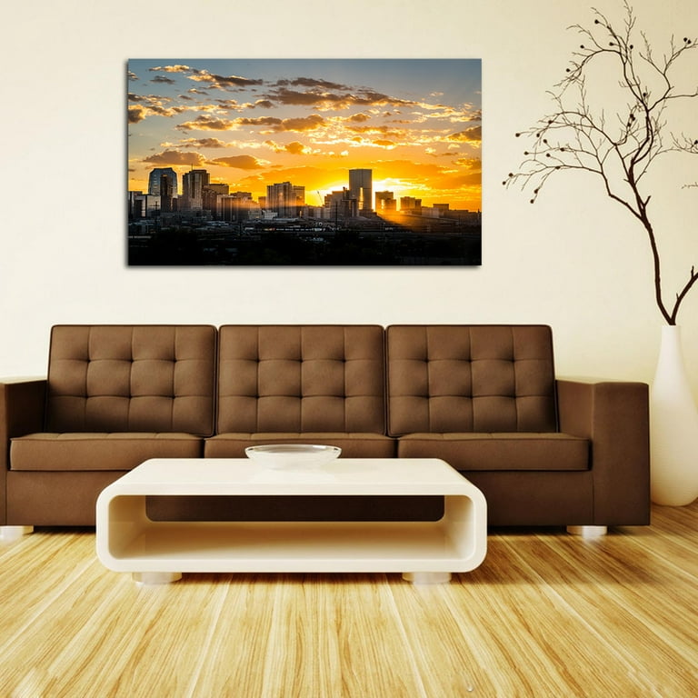  uoppoum Nevada Las Vegas Sunset Cityscape Wall Decor City Wall  Art, Canvas Print US Skyline Poster for Office Bedroom Living Room Picture Painting  Framed Ready to Hang(24x16 inches) : Everything Else