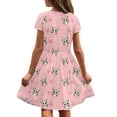 thumbnail image 5 of Uourmeti Owl Short Sleeve Swing Dress for Girls Summer Casual Loose Crewneck Knee Length A-Line Dress School Party Dresses with Pockets, 5 of 6