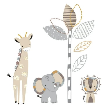 Lambs & Ivy Jungle Safari Gray/Tan/White Nursery 6-Piece Baby Crib ...