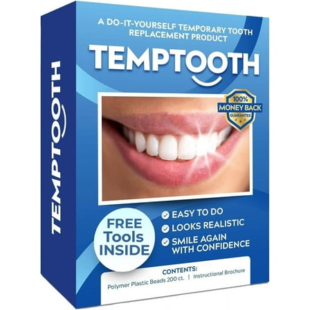 Temptooth #1 Seller Temporary Tooth Replacement Kit, Missing Tooth Kit, DIY Tooth Replacement, Dental Repair, Missing Tooth Fix, Fake Tooth, Replace tooth.
