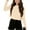 Beige, variant on Women Long Sleeve Crop Tops Loose Crew Neck Drop Shoulder Casual Basic Tees