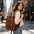 thumbnail image 7 of HONGLONG Womens Backpack Purse Leather Backpack Purse for Women Travel Fashion Backpack Designer Ladies Shoulder Bags, Brown, 7 of 7