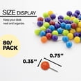 thumbnail image 2 of BAZIC Push Pins Round Plastic Head, Assorted Color (80/pack), 24-Packs, 2 of 7