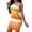 ❦513-Orange, variant on Women's Stretch Solid Sleeveless Round Neck Striped Dress - Casual Tank Midi Dress for Everyday Style