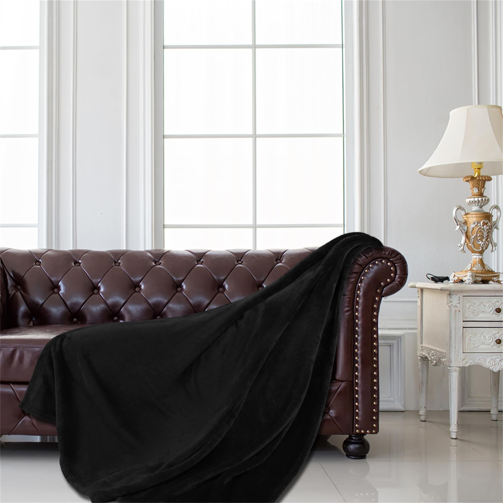 PiccoCasa Microfiber Plush Flannel Fleece Throw Blanket, 50"x 60