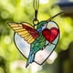 thumbnail image 2 of Colgante de vitral de colibrí con cadena, atrapaluz decorativo para salas, cocinas e ideas de regalo., 2 of 5