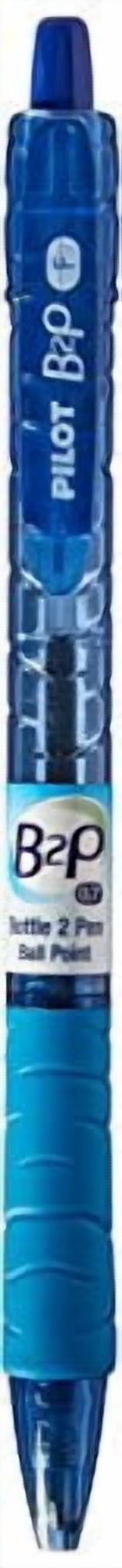 Pilot® "Bottle to Pen" B2P Retractable Gel Pens, Fine Point, 0.7 mm, 89% Recycled, Translucent Barrel, Blue Ink, Pack Of 12