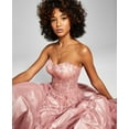 thumbnail image 3 of Bcx Womens Juniors’ Embroidered-Corset Gown, Pink/7, 3 of 4