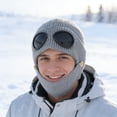 thumbnail image 4 of ONFD Unisex Knitted Goggles For Winter Warm Outdoor Fashion Hat With Detachable, 4 of 5