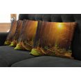 thumbnail image 5 of Ambesonne Landscape Throw Pillow Cover 4 Pack, Sunset Dawn Sun Rise, 20", Earth Yellow Dark Orange, 5 of 5