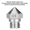 thumbnail image 2 of 3D Printer Nozzle Metal Extruder Nozzle 3D Printer 3D Printer Nozzle Extruder Accessory Replacement for MK10, Stainless Steel, 1.75/0.8mm, 2 of 6
