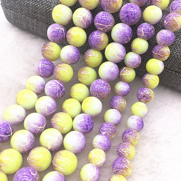 Venta al por mayor, cuentas de cristal de 4/6/8/10mm, patrón de cuentas espaciadoras sueltas redondas para fabricación de joyería, collar de pulsera DIY Tan Jianjun unisex