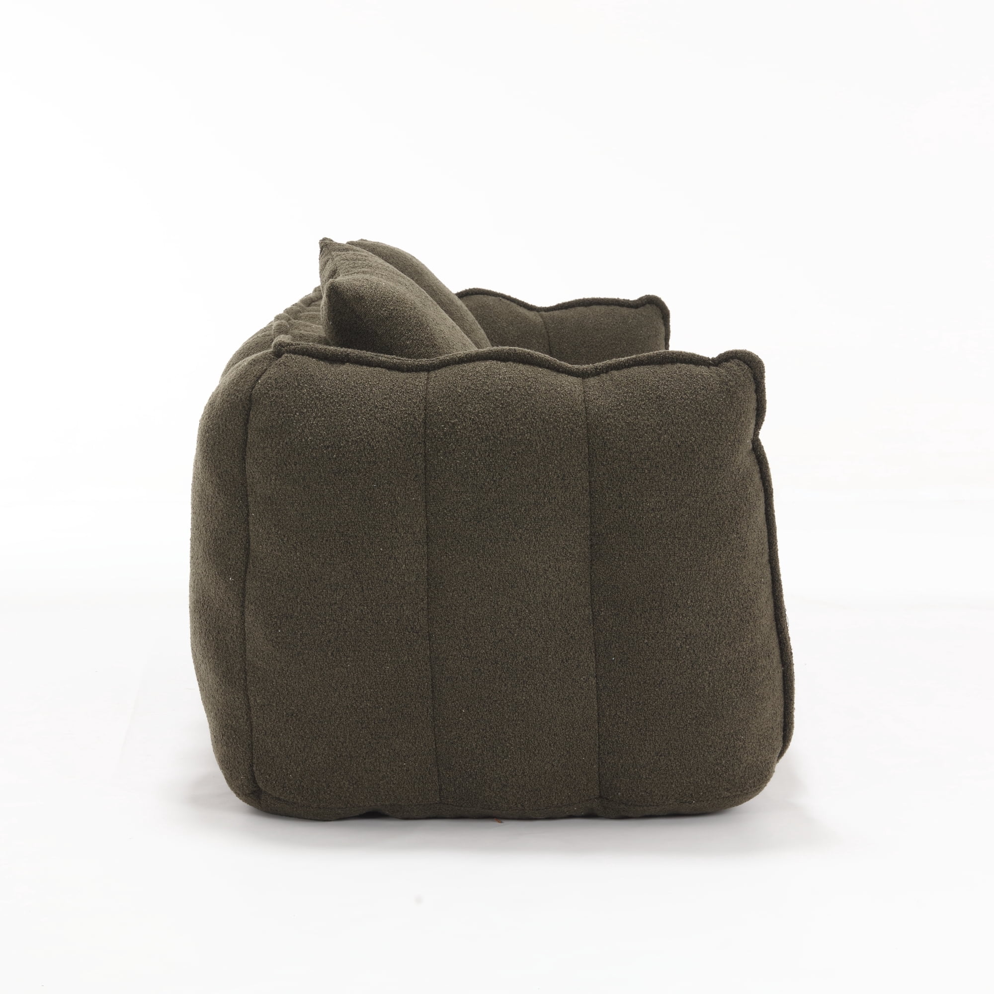 Aukfa 65" Compressed Loveseat Sofa for Living Room,No Assembly, 2 Pillow, Chenille, Olive Green