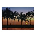 thumbnail image 3 of Hawaiian Cutting Board, Hawaiian Sunset on Big Island Anaehoomalu Bay Ocean Romantic Resort, Decorative Tempered Glass Cutting and Serving Board, Small Size, Lilac Dark Orange Black, by Ambesonne, 3 of 5