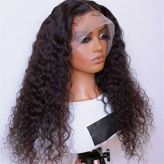 1pcs 26 Inch Preplucked Baby Hair，180% Density Black Heat Resistant ，Synthetic Hair，Kinky Curly Lace Front Wig ， Glueless Daily Wig for Women