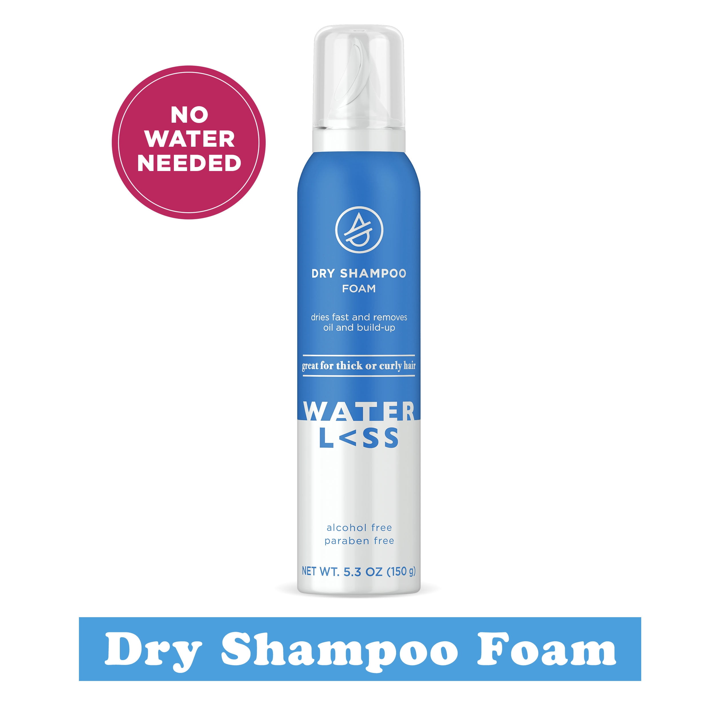 Waterless Dry Shampoo Foam for Thick or Curly Hair, 5.3 oz