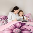 thumbnail image 4 of Erosebridal Pink Daisy Twin Bedding Sets for Girls, Watercolor Ombre Bedding Comforter Set, Pink Reversible, 7 Pieces, 4 of 5
