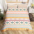 thumbnail image 2 of Western Exotic King Duvet Cover Red Aztec Comforter Cover Ethnic Tribe Trippy Feather Bedding Set Moroccan Mexican Style Bed Set, 2 of 7