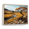thumbnail image 2 of Designart "Monochrome Yellow And Grey Tree Euphony VII" Landscape Trees Floater Framed Wall Art Print, 2 of 7