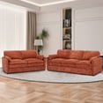 thumbnail image 4 of FamiTOP Chenille 69” Love Seat & 89” 3-Seat Sofa w/Thick Seat & Backrest Cushions, Modern Couch Set with Soft Pillows, Upholstered 3 Seat & 2 Seat Sofa w/Sturdy Frame for Office, Living Room, Orange, 4 of 7