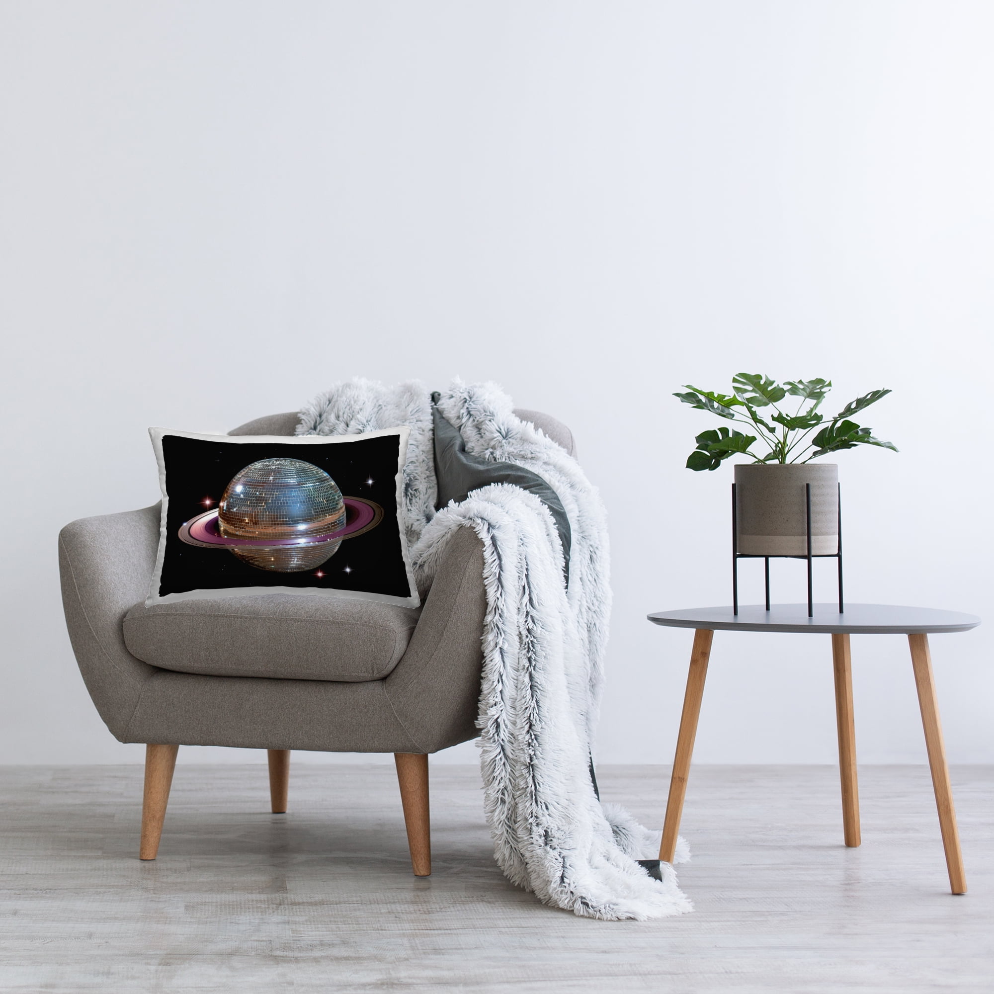 Stupell Industries Purple Disco Ball Planet Decorative Printed Throw Pillow, design by Decent Exposures