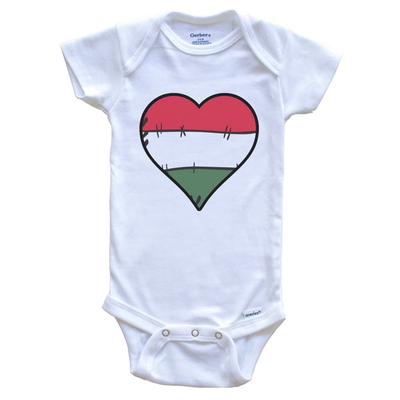 Hungary Heart Hungarian Flag Baby Bodysuit