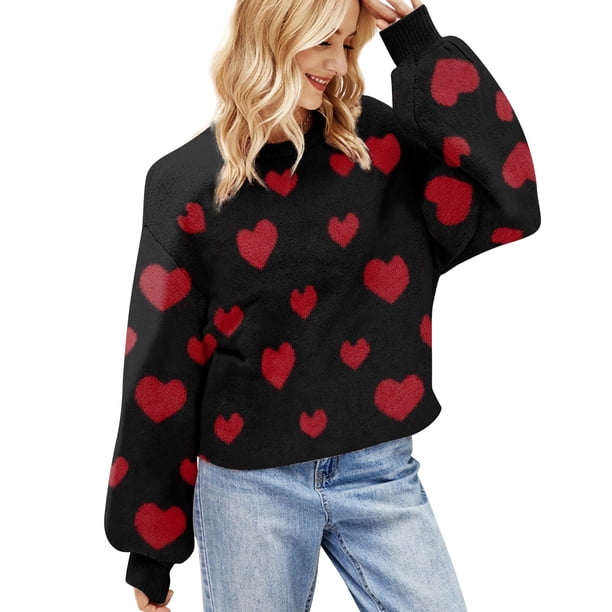 Gibobby Suéter mujer, Suéter suelto de lana de cachemira con cuello redondo para mujer, de manga corta, para verano, otoño, color liso, casual(Negro,XG)