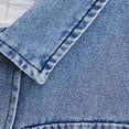 thumbnail image 5 of Zpanxa Girls Jean Jacket Kids Lapel Short Sleeve Washed Denim Shirt Jacket Toddler Girls Casual Layering Jean Top, 5 of 6