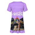 thumbnail image 5 of Gorillaz Girls Short Sleeve Dress Soft Cute Designs Dresses Casual T-Shirt Dress 150CM, 5 of 7