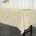thumbnail image 6 of Efavormart 60"X102" Polyester Rectangular Tablecloth With Gold Foil Geometric Pattern - Modish Flair - Perfect for Wedding, Party, Event, Home Décor, Special Occasions, Banquet - Beige, 6 of 11