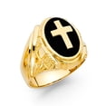 thumbnail image 1 of FB Jewels 14K Yellow Gold Simulated Onyx Mens Fashion Anniversary Ring Size 5, 1 of 1