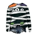 thumbnail image 3 of Towmus Halloween Sweatshirts for Women Fall Casual Crewneck Pullover Tops Oversized Graphic Print Long Sleeve Sweatshirt, 3 of 4