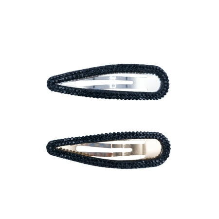No Boundaries Women's Glasstone Hair Clip Set, 2 Pack, Black